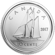 canadian dime 10 cent front side