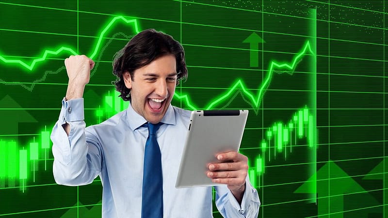 man making money investing in markets through his brokerage account