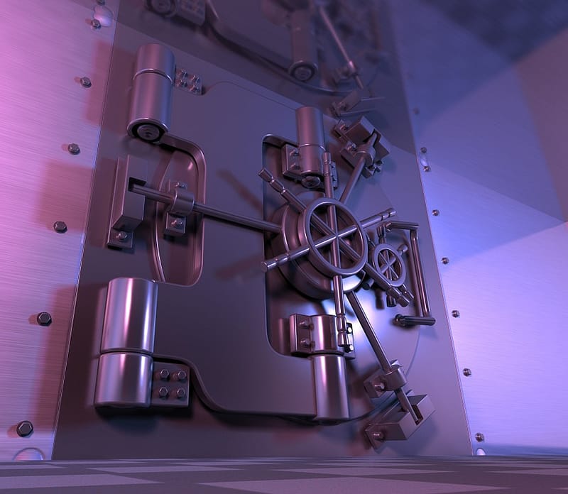 a bank vault, representing the safety of financial institutions